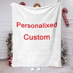 1 Piece of Customized Personalized Blanket Upload Pictures DIY Flannel Blanket - Customized Warm Photos, Soft and Warm, Suitable for Sofa, Bed, Office, Car and Outdoor Travel - Halloween, Thanksgiving, Birthday, Wedding, Couple, Valentine's Day, Graduation, Party Festival Perfect Gift for Men and Women