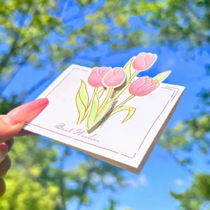Folding Card With Envelope 3d Foil Stamping 3d Flower Greeting Card Double-Layer 3d Card Embossed Design For Greeting Cards